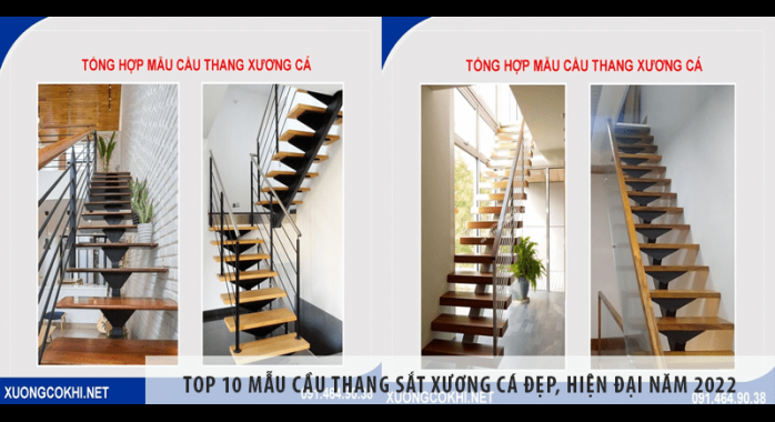 TOP 10 mẫu cầu thang sắt xương cá đẹp, hiện đại năm 2022