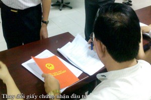 Thay đổi giấy chứng nhận đầu tư